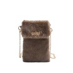 Women Fashion Casual Autumn And Winter Solid Color Plush Chain Shoulder Bag - Image 6