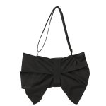 Women Fashion Solid Color Pleated Bowknot Large Capacity Shoulder Bag - Image 6