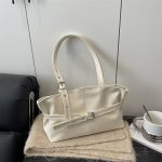 Women Fashion Casual Simple Solid Color Large Capacity Shoulder Bag - Image 6