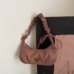 Women Fashion Casual Solid Color Pleated Lace-Up Shoulder Bag - Image 6