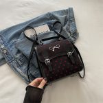 Wholesale Women Fashion Casual Printed Bowknot Buckle Canvas Backpack - Image 6