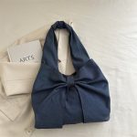 Wholesale Women Fashion Simple Denim Bowknot Shoulder Bag - Image 6