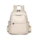 Wholesale Women Fashion Simple Solid Color Soft Pu Leather Backpack