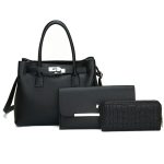 Women Fashion Casual Solid Color Handbag Three-Piece Bag Set - Image 5