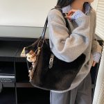 Wholesale Women Fashion Casual Autumn And Winter Plush Large Capacity Pendant Shoulder Bag - Image 6