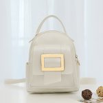 Women Fashion Casual Color Block Metal Buckle Backpack - Image 6