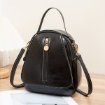 Wholesale Women Fashion Casual Solid Color Oil Wax Leather Backpack - Image 6