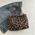 Autumn And Winter Women Fashion Casual Leopard Plush Chain Tote Bag - Image 6