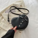Wholesale Women Fashion Personalized Solid Color Rivet Love Shaped Shoulder Bag - Image 5