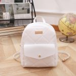 Women Fashion Simple Solid Color Embroidered Backpack - Image 6