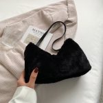Wholesale Autumn And Winter Women Fashion Casual Solid Color Plush Shoulder Bag - Image 6