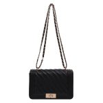 Women Casual Simple Solid Color Lock Buckle Chain Square Shoulder Bag - Image 6