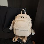 Women Pu Frosted Zipper Backpack - Image 5