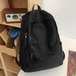Wholesale Men Women Retro Leather Schoolbag College Students Commuter Travel Backpack - Image 6