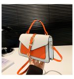 Wholesale Fashion Contrast Color Stitching Flip Square Shoulder Bag - Image 6