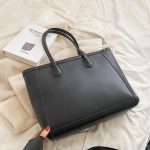 Women Fashion Casual Solid Color Large Capacity Tote Bag - Image 5
