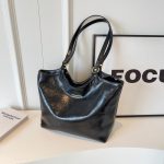 Wholesale Women Fashion Casual Simple Solid Color Large Capacity Tote Bag - Image 5