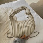 Wholesale Women Fashion Casual Solid Color Pleated Soft Knot Dumpling Handbag - Image 5