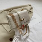 Wholesale Women Fashion Solid Color Chain Small Square Shoulder Bag - Image 5