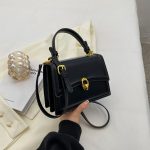 Women Fashion Retro Solid Color Square Shoulder Bag - Image 5
