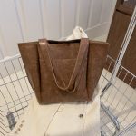 Women Retro Casual Simple Solid Color Large Capacity Tote Bag - Image 5