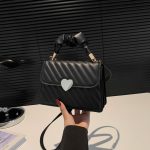 Women Casual Simple Solid Color Love Buckle Small Square Shoulder Bag - Image 6