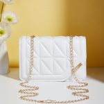 Women Fashion Simple Solid Color Chain Small Square Shoulder Bag - Image 6