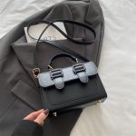 Women Fashion Simple Color Block Small Square Shoulder Bag - Image 5