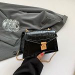 Women Fashion Elegant Solid Color Chain Small Square Shoulder Bag - Image 6