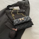 Women Fashion Rhombus Bowknot Buckle Chain Small Square Shoulder Bag - Image 5
