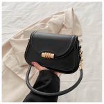Women Fashion Casual Solid Color Chain Small Square Shoulder Bag - Image 6