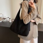 Women Fashion Casual Solid Color Suede Large Capacity Shoulder Bag - Image 5