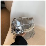 Women Fashion Solid Color Love Chain Small Square Shoulder Bag - Image 5