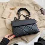 Wholesale Women Fashion Simple Rhombus Grid Chain Small Square Shoulder Bag - Image 4