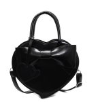 Women Fashion Solid Color Love-Shaped Shoulder Bag - Image 6