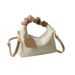 Women Fashion Casual Solid Color Vertical Stripe Small Square Shoulder Bag - Image 5