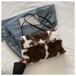 Women Fashion Leopard Plush Chain Shoulder Bag - Image 6