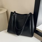 Women Fashion Casual Solid Color Large Capacity Tote Bag - Image 5