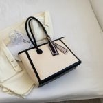 Women Casual Simple Contrast Color Large Capacity Tote Bag - Image 5