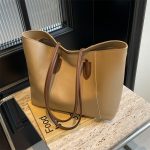Women Casual Simple Solid Color Large Capacity Tote Bag - Image 6