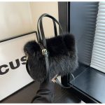 Wholesale Autumn And Winter Faux Fox Fur Fashionable Plush Handbag - Image 6