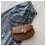 Women Fashion Retro Solid Color Shoulder Bag - Image 6