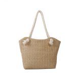 Fashionable Straw Woven Large Capacity Shoulder Tote Bag - Image 6