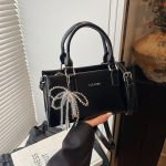 Women Fashion Elegant Solid Color Bowknot Pendat Handbag - Image 5