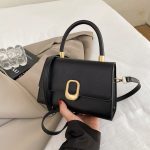 Wholesale Women Casual Simple Metal Buckle Solid Color Small Square Shoulder Bag - Image 6