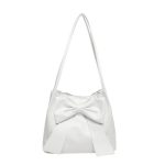 Women Fashion Simple Solid Color Large Capacity Bowknot Tote Bag - Image 6