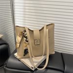 Wholesale Women Fashion Casual Simple Solid Color Silk Scarf Tote Bag - Image 6