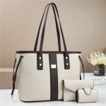 Wholesale Women Color Blocking Large Capacity Tote Bag Set - Image 5