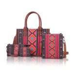 Wholesale Women Fashion Boho Canvas Large Capacity Tote Bag Four-Piece Bag Set - Image 3