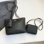 Wholesale Women Fashion Simple Solid Color Large Capacity Tote Bag Three-Piece Bag Set - Image 6